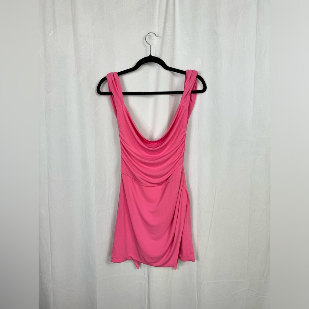 Tiger mist pink tie mini dress